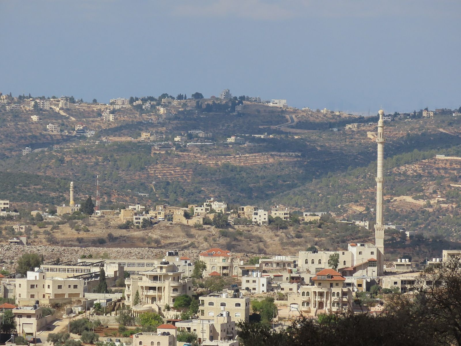 Terraced hills with villages near Birzeit